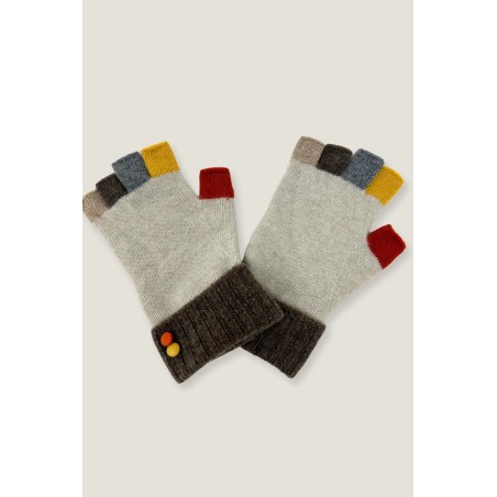 Limited Edition Fingerless Gloves | Cream/Brown In Stock