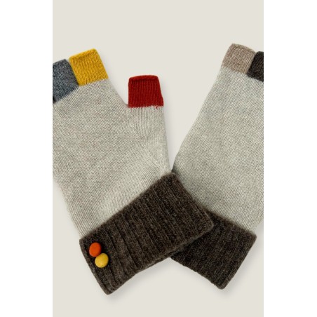 Limited Edition Fingerless Gloves | Cream/Brown In Stock