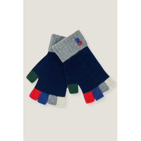 Limited Edition Fingerless Gloves | Navy/Grey Available for Immediate Shipping