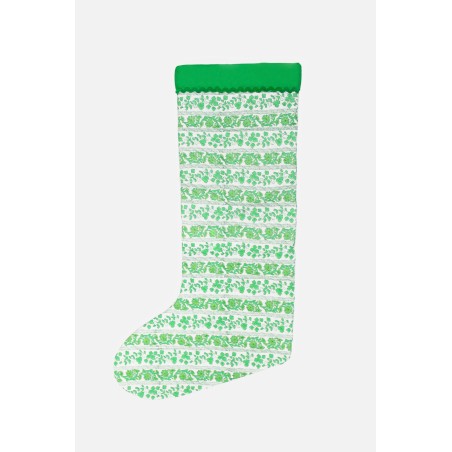 Limited Edition Christmas Stocking | Linear Botanical Green/Cream Immediate Availability