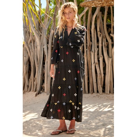 Limited Edition Florence Embroidered Kaftan | Black/ Multi Just Launched