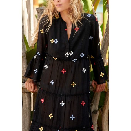 Limited Edition Florence Embroidered Kaftan | Black/ Multi Just Launched