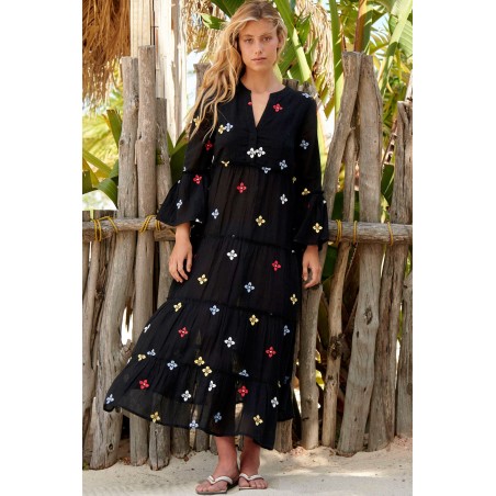 Limited Edition Florence Embroidered Kaftan | Black/ Multi Just Launched