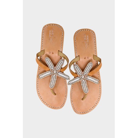 Limited Edition Flower Star Sandals | White/Silver Immediate Availability