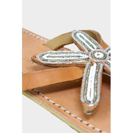 Limited Edition Flower Star Sandals | White/Silver Immediate Availability