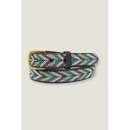 Limited Edition Fully Beaded Arrow Belt | Green/Bullet Immediate Availability