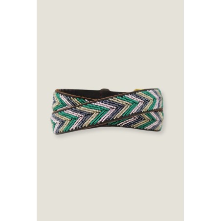 Limited Edition Fully Beaded Arrow Belt | Green/Bullet Immediate Availability