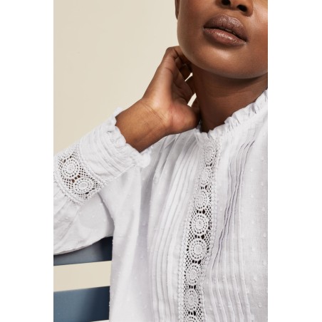 Limited Edition Gina Frill Dobby Blouse | White Hot New Item