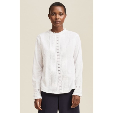 Limited Edition Gina Frill Dobby Blouse | White Hot New Item