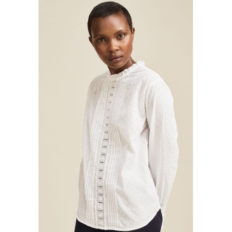 Limited Edition Gina Frill Dobby Blouse | White Hot New Item