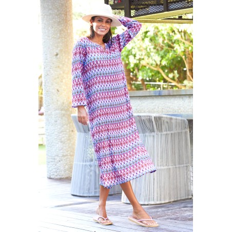 Limited Edition Guadalupe Maxi Tunic | Aztec Raspberry In Stock