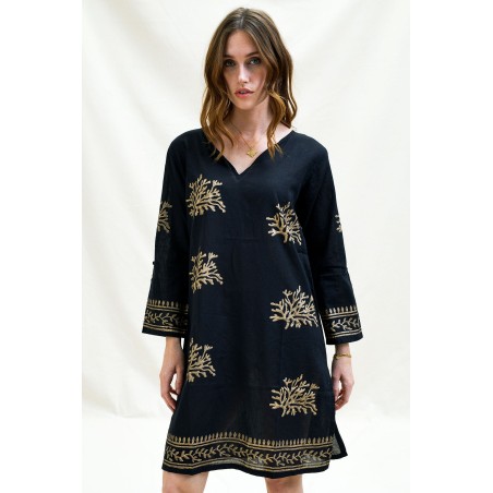 Limited Edition Guadalupe Short Tunic | Black/Gold Fresh Release