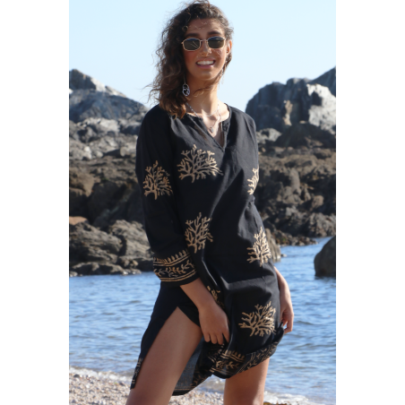 Limited Edition Guadalupe Short Tunic | Black/Gold Fresh Release