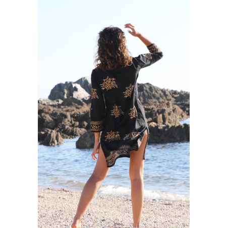 Limited Edition Guadalupe Short Tunic | Black/Gold Fresh Release