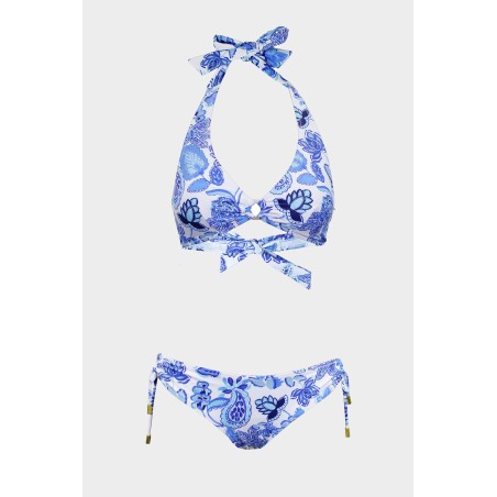 Limited Edition Halter Recycled Bikini | Paisley Blue