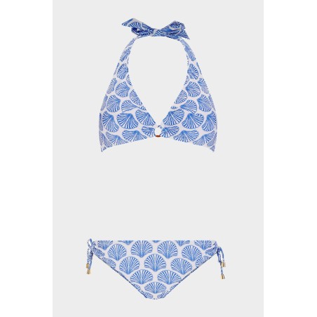 Limited Edition Halter Recycled Bikini | Shell Marina Blue On Hand Now