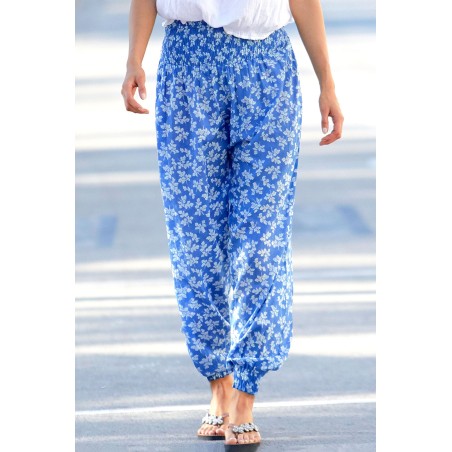 Limited Edition Harem Trousers | Oak Leaf Marina Blue/White Just Launched