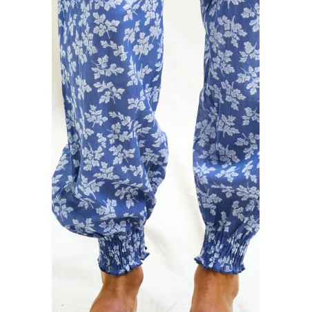 Limited Edition Harem Trousers | Oak Leaf Marina Blue/White Just Launched