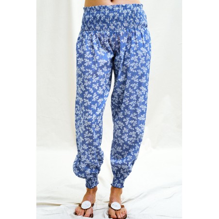 Limited Edition Harem Trousers | Oak Leaf Marina Blue/White Just Launched