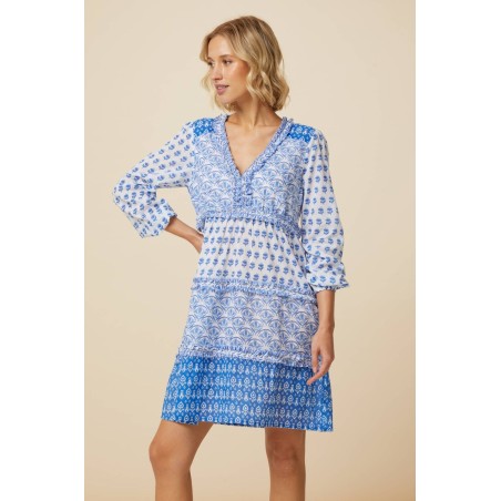 Limited Edition Henrietta Dress | Print Mix White/Blue