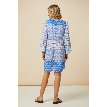 Limited Edition Henrietta Dress | Print Mix White/Blue