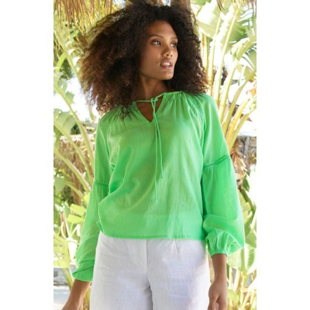 Limited Edition Ida Organic Cotton Top | Lime Green Immediate Availability