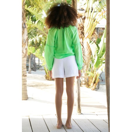 Limited Edition Ida Organic Cotton Top | Lime Green Immediate Availability