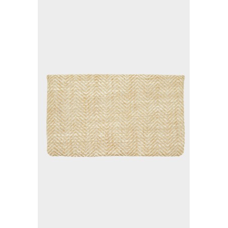 Limited Edition Heringbone Jute Clutch | Natural/White Available for Immediate Shipping