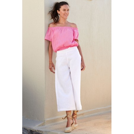 Limited Edition Ilana Frill Organic Cotton Gauze Top | Pink Available for Immediate Shipping