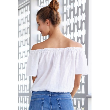 Limited Edition Ilana Frill Organic Cotton Gauze Top | White Latest Edition