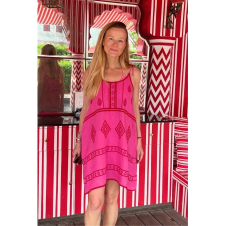 Limited Edition Imogen Dress | Pink/Red Available for Immediate Shipping