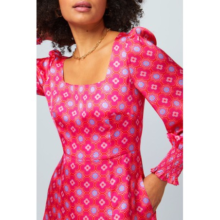 Limited Edition Iyla Dress | Geo Floral Bright Pink Just Launched