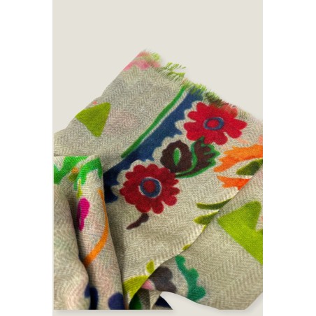 Limited Edition Paisley Block Scarf | Multi/Green On Hand Now