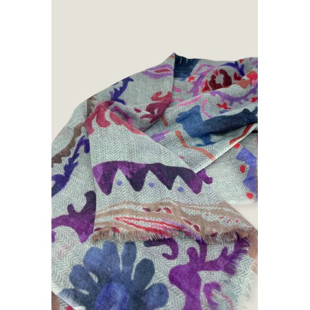 Limited Edition Paisley Block Scarf | Multi/Purple Fresh Release