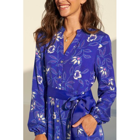 Limited Edition Jessica Shirt Dress | Waterlily Cobalt/Purple