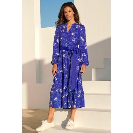 Limited Edition Jessica Shirt Dress | Waterlily Cobalt/Purple