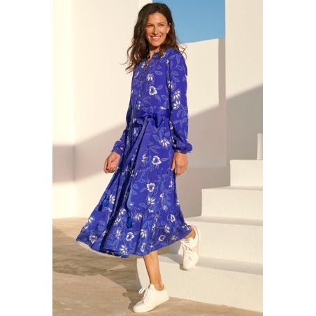 Limited Edition Jessica Shirt Dress | Waterlily Cobalt/Purple