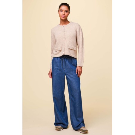 Limited Edition Juliana Drawstring Trouser | Chambray Blue Limited Stock