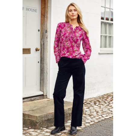 Limited Edition Juliette Cotton Stretch Velvet Trouser | Black Immediate Availability