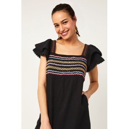 Limited Edition Kallie Embroidered Dress | Black/Multi Just In