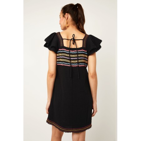 Limited Edition Kallie Embroidered Dress | Black/Multi Just In