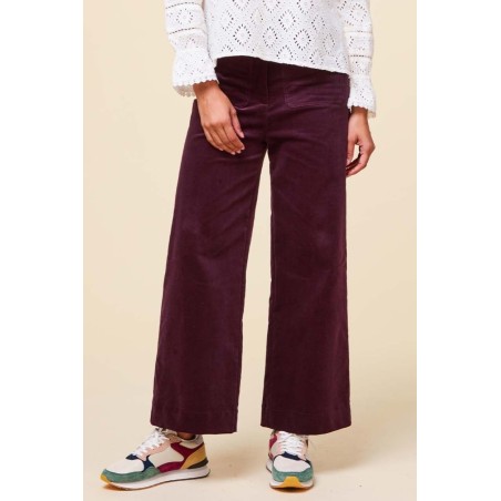 Limited Edition Kendal Cropped Stretch Corduroy Trouser | Burgundy Latest Edition