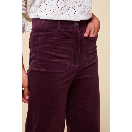 Limited Edition Kendal Cropped Stretch Corduroy Trouser | Burgundy Latest Edition