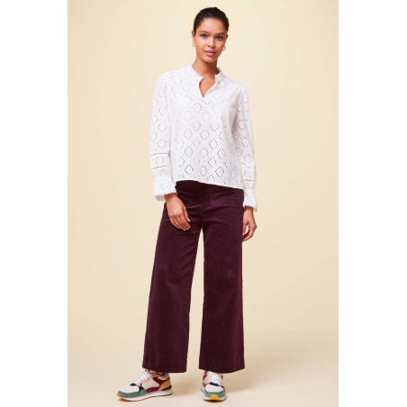 Limited Edition Kendal Cropped Stretch Corduroy Trouser | Burgundy Latest Edition