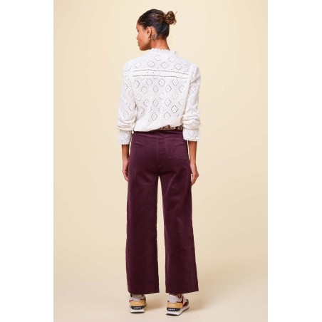 Limited Edition Kendal Cropped Stretch Corduroy Trouser | Burgundy Latest Edition