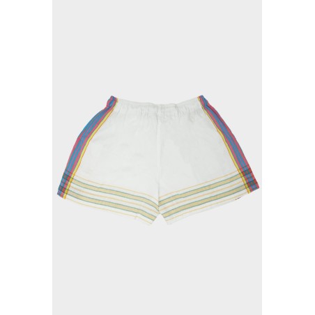 Limited Edition Kikoy Short Shorts | White/Turquoise Limited Stock