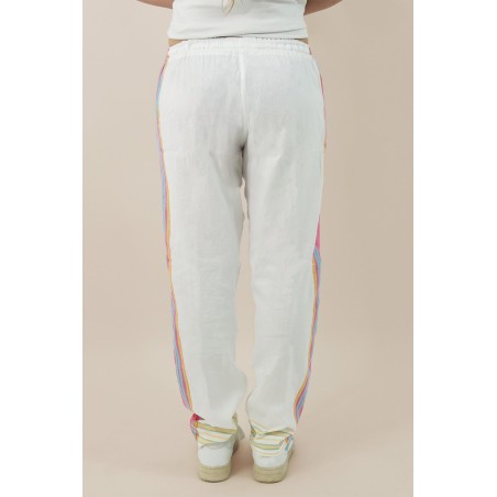 Limited Edition Unisex Kikoy Trousers | White/Pink