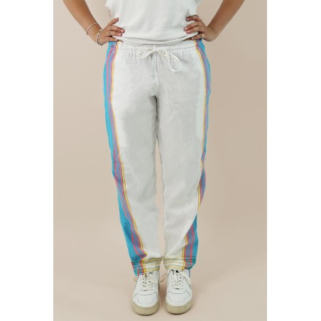 Limited Edition Unisex Kikoy Trousers | White/Turquoise Hot New Item