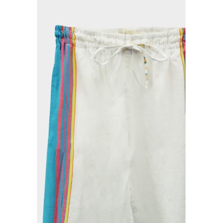 Limited Edition Unisex Kikoy Trousers | White/Turquoise Hot New Item