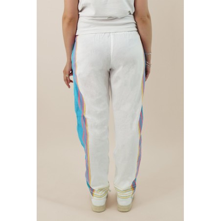 Limited Edition Unisex Kikoy Trousers | White/Turquoise Hot New Item